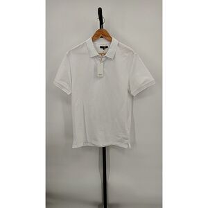 Quince Men Organic Cotton Pique Polo White Sleeved Top M